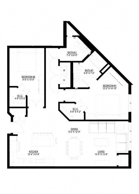 2 Bedroom Floor Plan